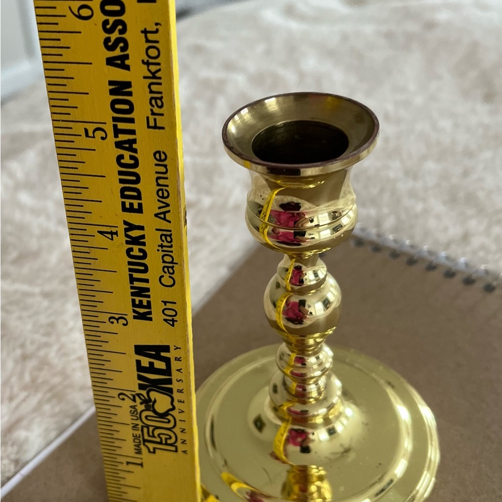 Gold plated Brass Candle Holder - Gold Accent Home Decor - Picture 2 of 8